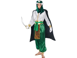 Fato de beduíno elegante verde e branco para homem
