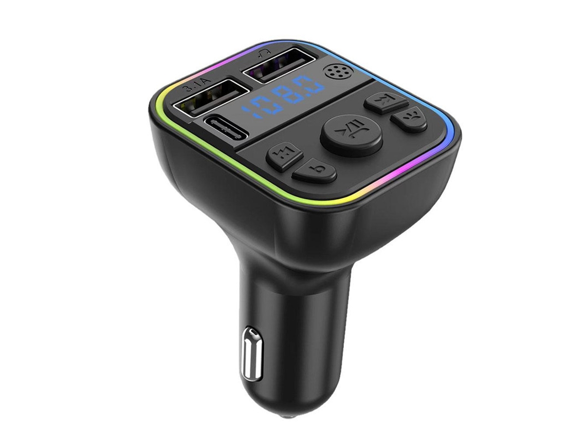 Transmissor Fm YIZHOOD G39 Bluetooth 5.0 Type-C Dual Usb 3.1A Mãos-Livres Preto