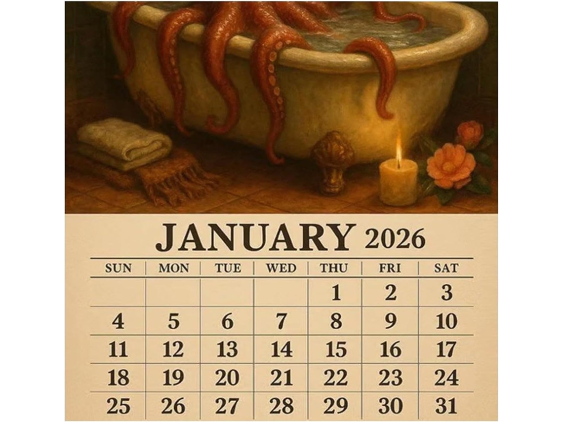 Calendário De Parede| Tuboctopus Mensal 2026- Planejamento Familiar De Janeiro A Dezembro- Ideal Para O