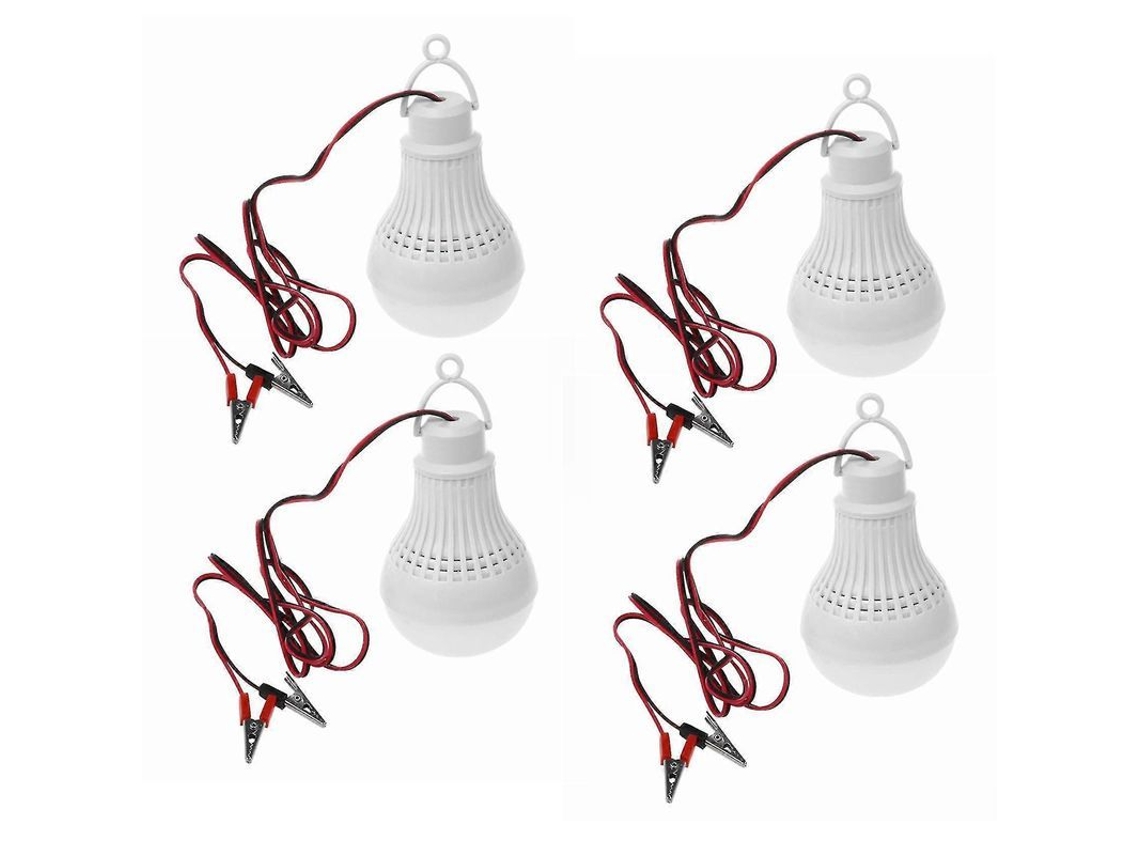 4x Lâmpada Led E27 12w Emergência Camping Caça Externa Dc 12v Branco Frio 6000k