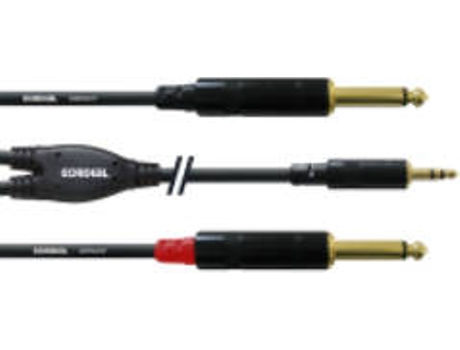 Cabo de Áudio CORDIAL (Jack 6.3mm - Jack 3.5mm - 3 m - Preto)
