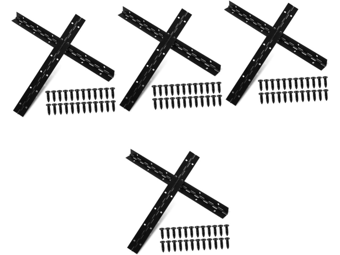 Conjunto Com 4 Dobradiças De Ferro Pequenas, Em Pares (2 Unidades Cada), Para Armários Ou Pianos.