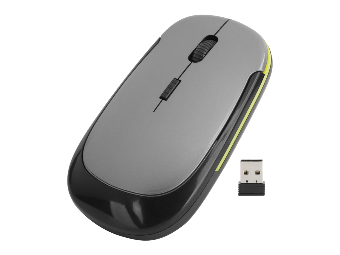 Aetheria mouse Sem Fio 2.4g Óptico Ajustável 1600dpi Usb Silencioso Design Ergonômico Prata Cinza