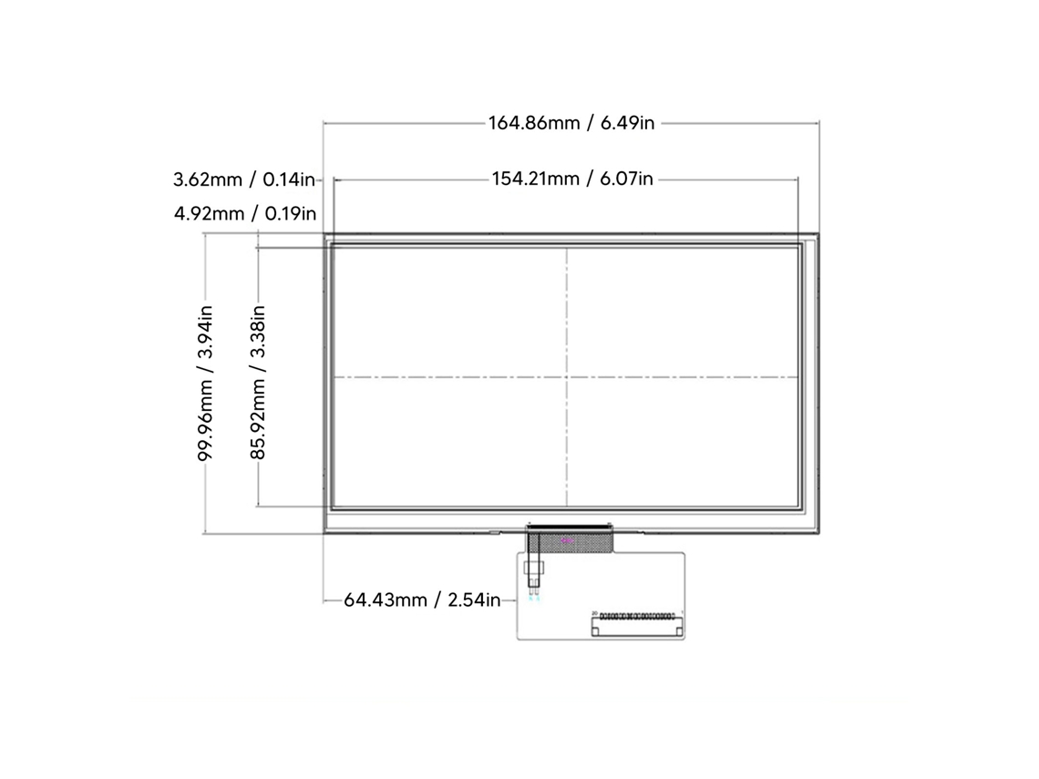 Laxiscreed Tela Lcd 7" Lvds Hd 1024x600 Para Dispositivos Portáteis