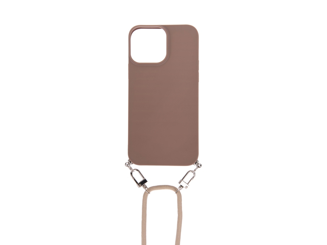 Capa Com Cordão Para Iphone 13 Eko Castanho
