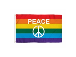 Bandeira da Paz Colorida em Poliéster Resistente ao Desbotamento - Decoração