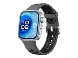 Bracelete Para Huawei Watch Fit 4 Pro / Fit 4 / Fit 3 - Silicone Bicolor - Furos Redondos Cinza Grafite
