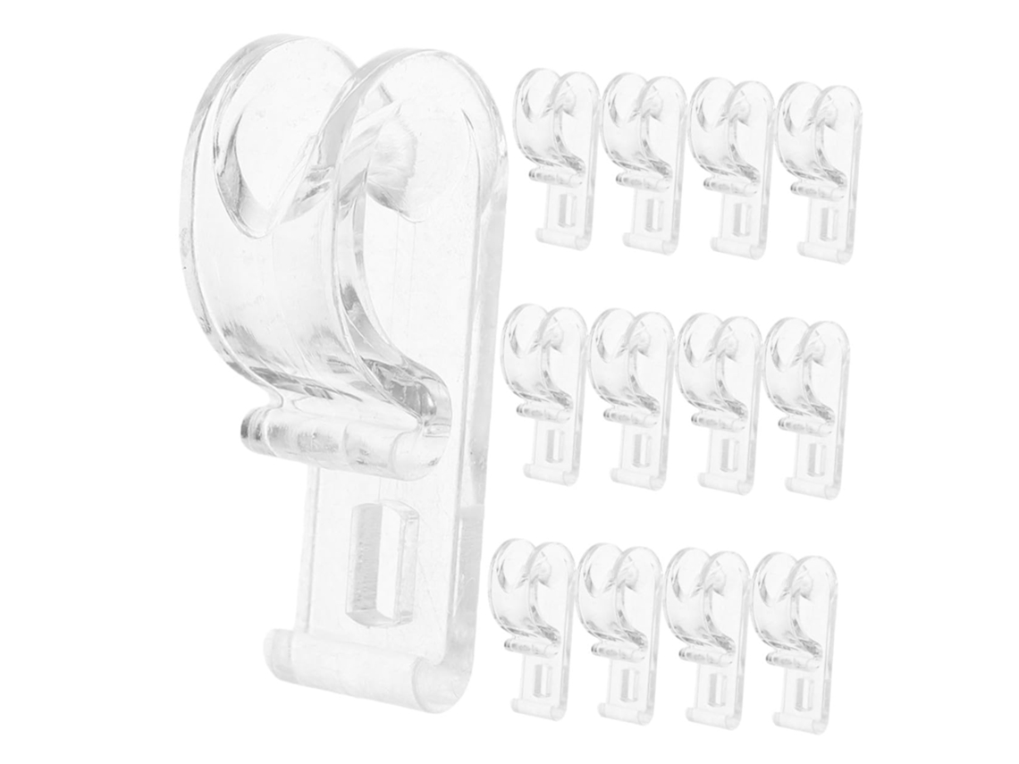 Conjunto De 24 Ganchos Transparentes Com Corrente Para Cortinas De Rolo, Clipes Guia Para Cordão De Cortinas Verticais E Romanas