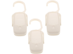 Conjunto de 3 Prendedores Roupa Resistentes Ao Vento, Feitos Plástico Robusto, na Cor Creme, com CHABERLU