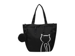 Bolsa de ombro feminina com estampa de gatinho, tote, mochila escolar, compras, viagens, faculdade AQUAFORGE