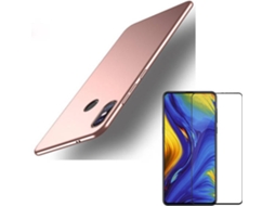 Kit Capa e Película Vidro 5D Full Cover Xiaomi Mi Mix 3 SlimShield Rosa