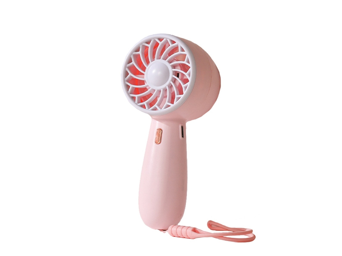 Mini ventilador portátil recarregável via usb com 3 velocidades, silencioso, com alça de silicone e bateria de 350mah BRILVIBERA