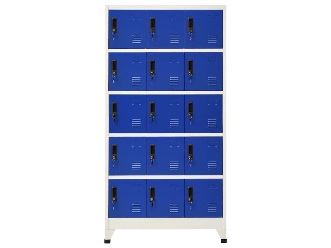 Cacifo 90x40x180 Cm Aço Cinzento e Azul MAISON EXCLUSIVE