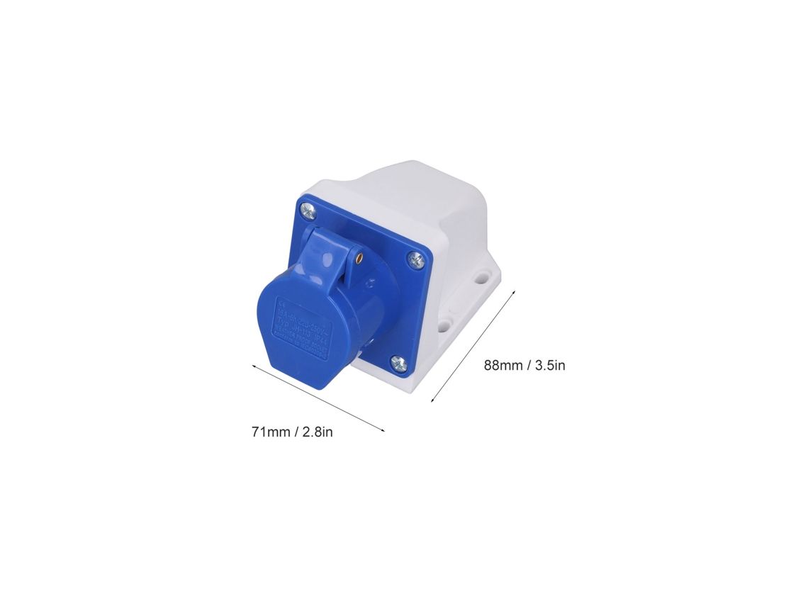 Laxiscreed Tomada Industrial À Prova De Água De 3 Pinos Para Uso Exterior