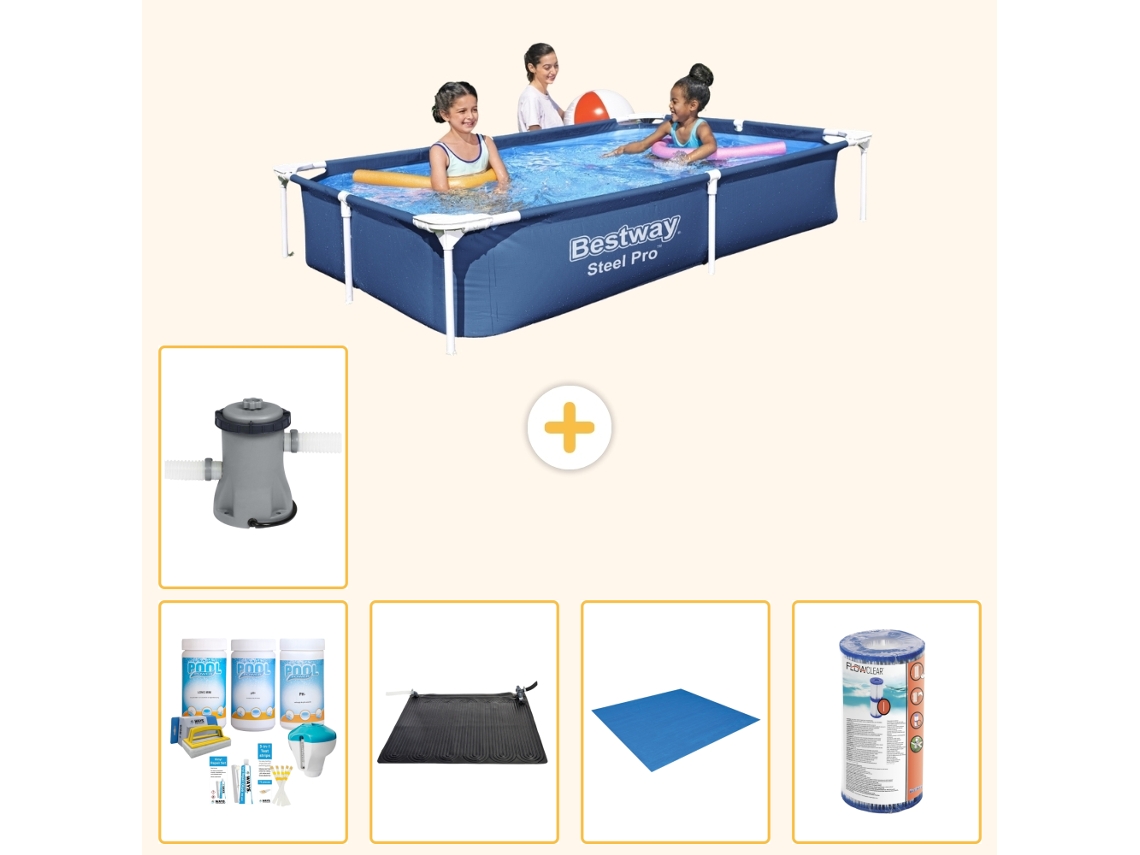 Bestway Piscina Bestway Steel Pro Retangular - 221x150x43 Cm - 6-peças S22063