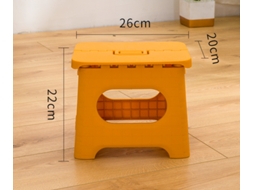 Banqueta Dobrável Portátil, Plástico, Cor Amarelo AQUAFORGE