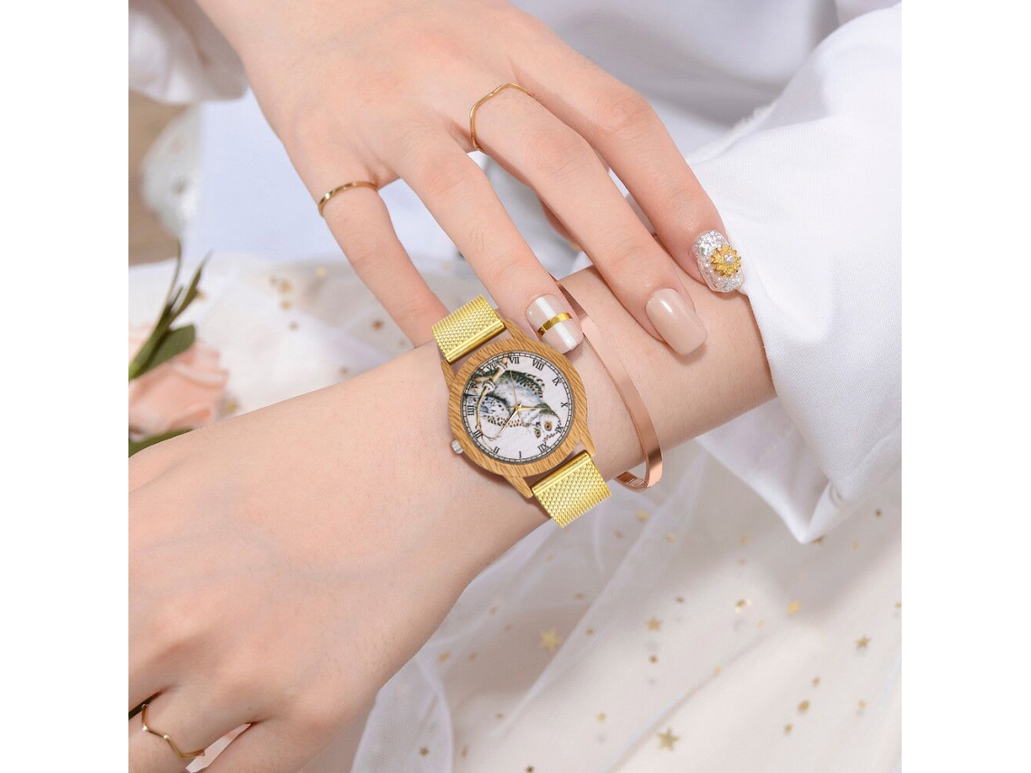 Relógio casual Zhoulianfa Fashion para homens e mulheres com pulseira de silicone (dourado)