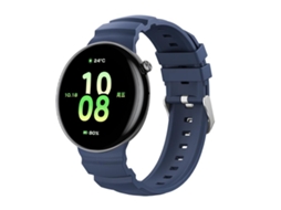 Bracelete Para Honor Watch Fit Ocean - Silicone Duas Cores - Dupla Fileira De Furos - Fivela Prateada Azul Escuro