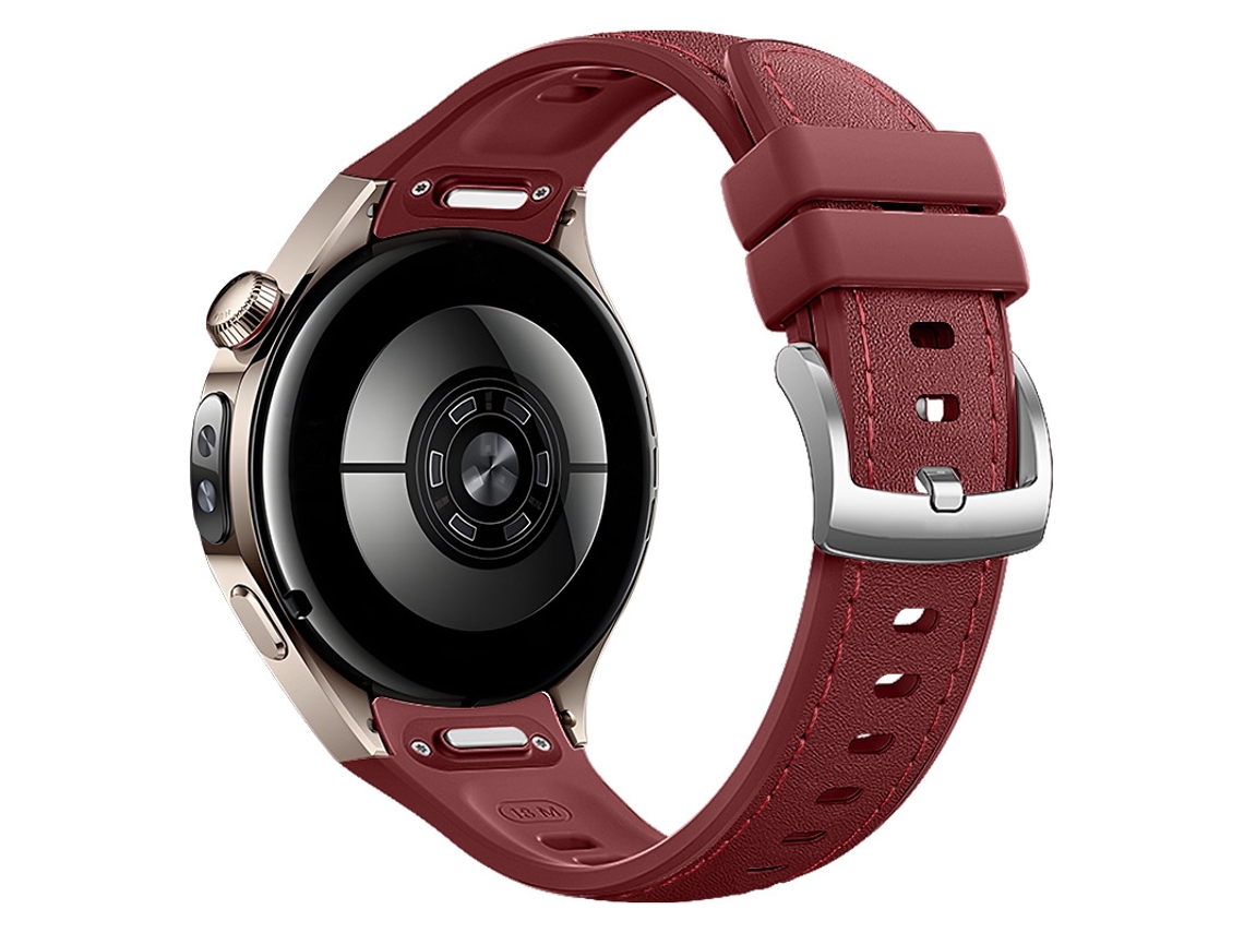 Pulseira de Couro e Silicone para Huawei Watch 5 42mm vermelho HEXINYIGJLY