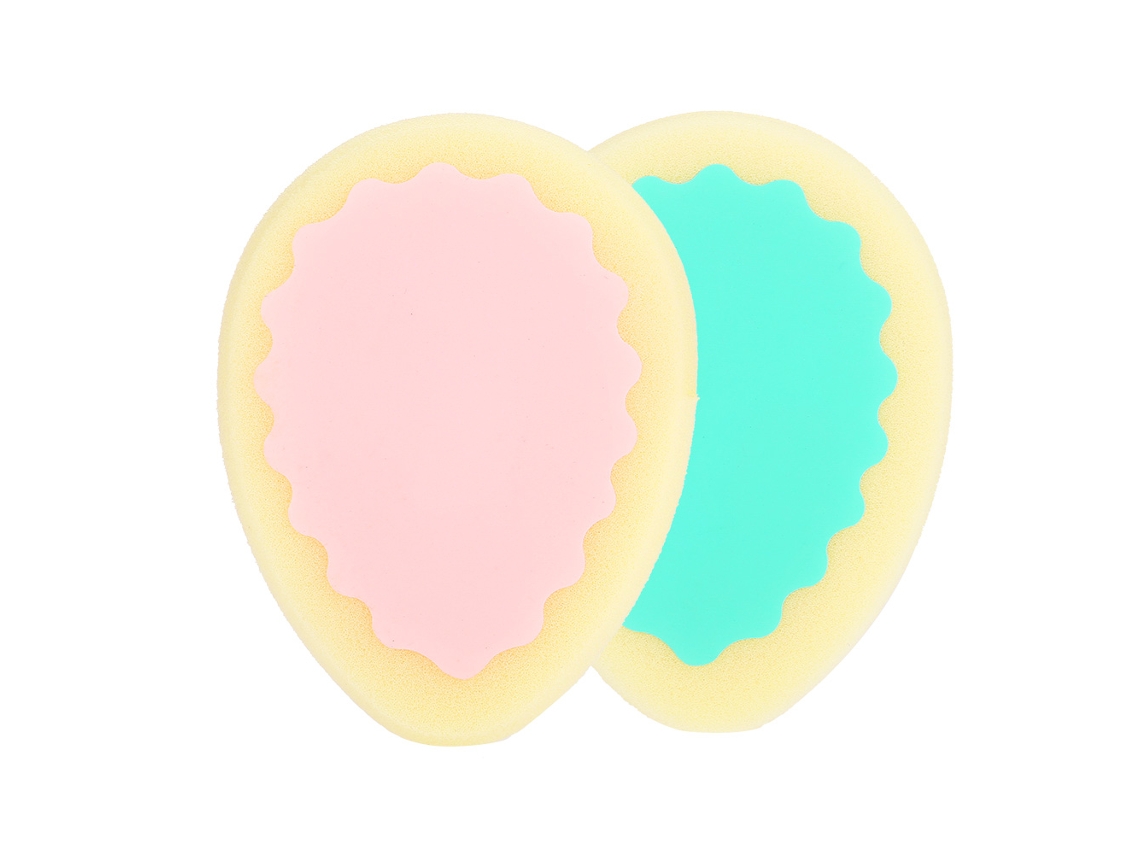 Esponja depilatória para remoção de pelos e esfoliação facial e corporal.