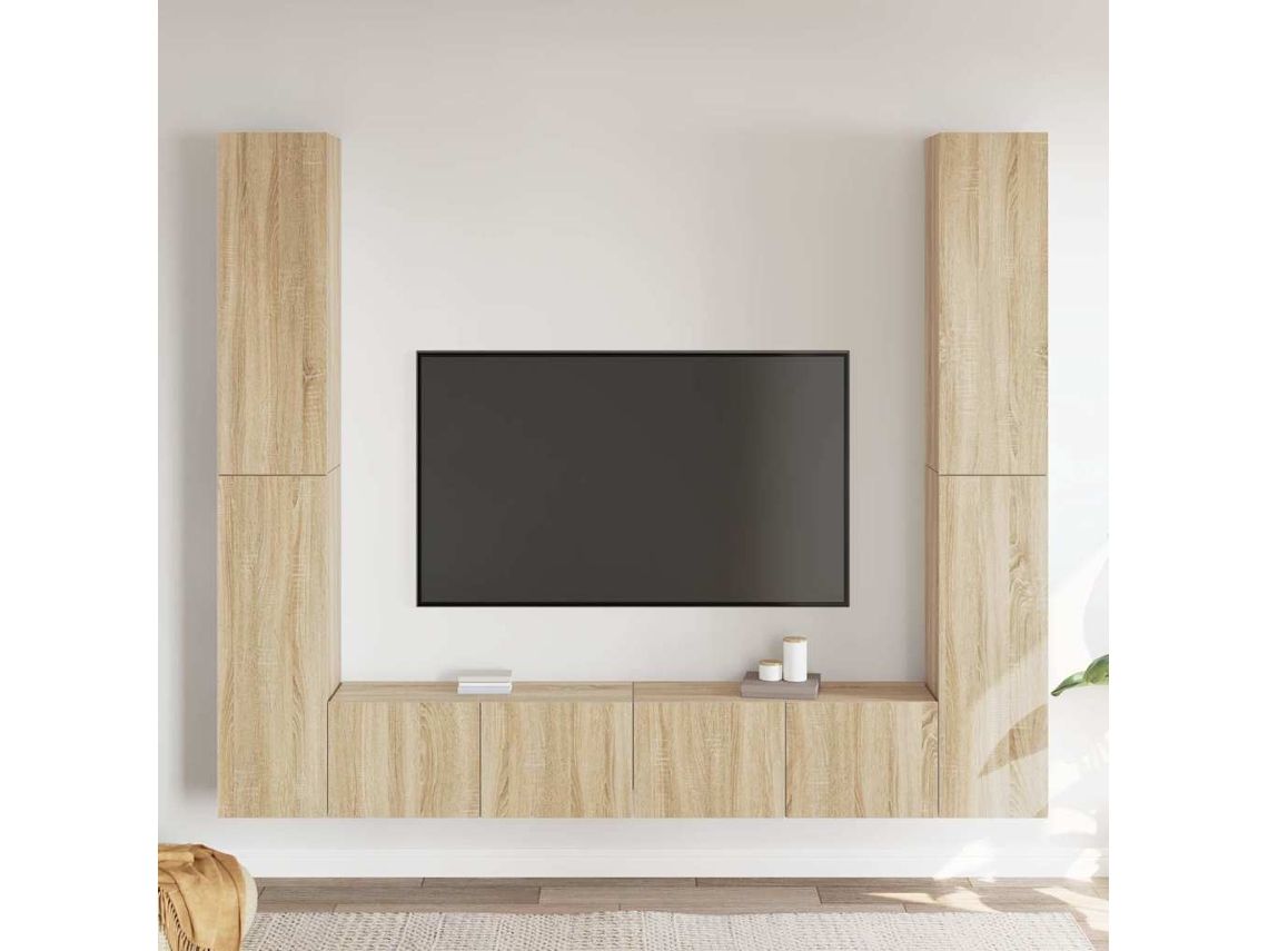 Vidaxl 6pcs Conjunto De Móveis De Tv Derivados Madeira Carvalho Sonoma
