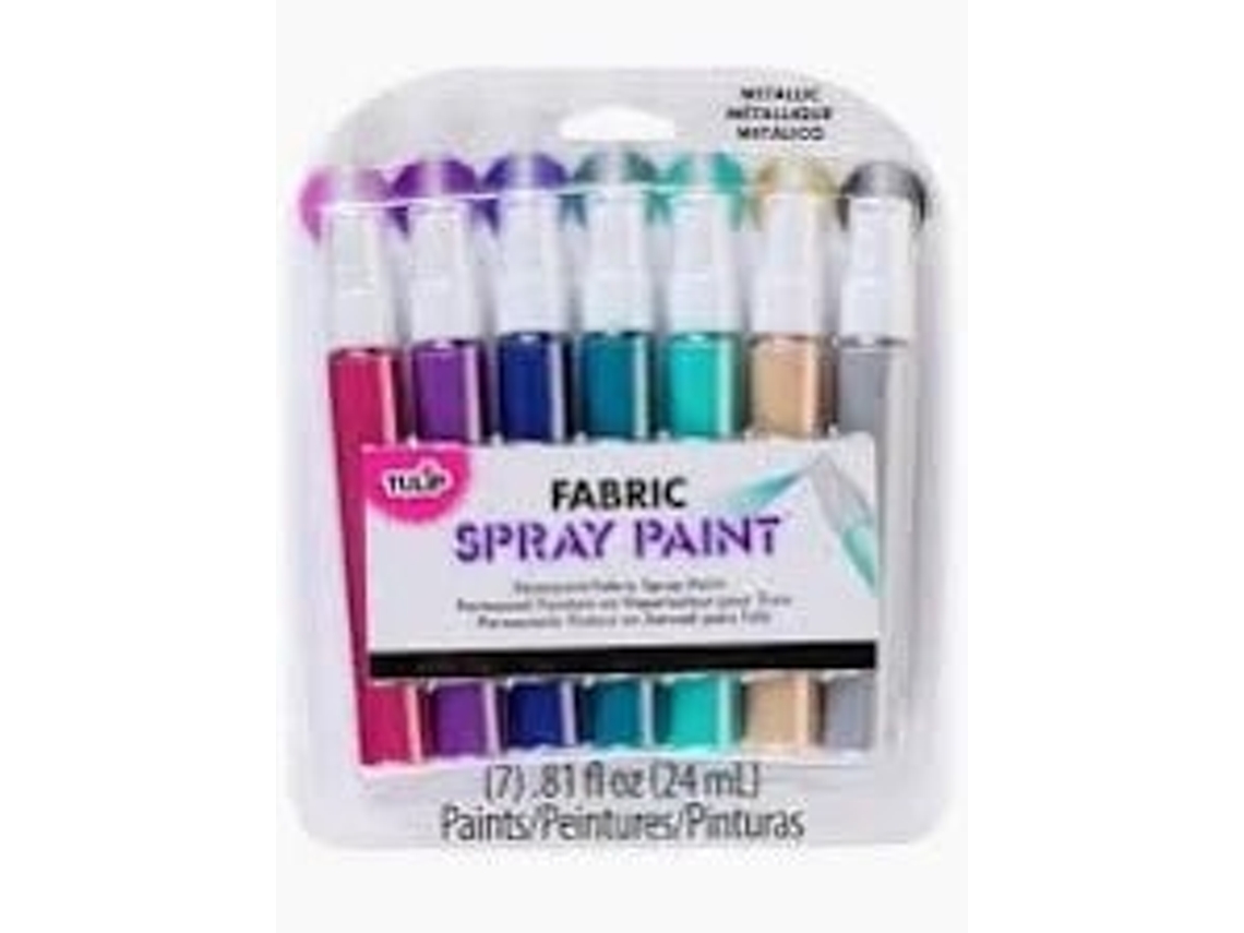 Conjunto De Tinta Spray Metálica Para Tecido Tulipa, 6 Peças, Para Pintura Criativa.