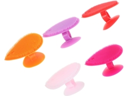 Escovas De Banho Silicone Em Formato Coração Para Limpeza Facial E Lavagem Com Xampu, Conjunto De 5 Unidades, Escova De