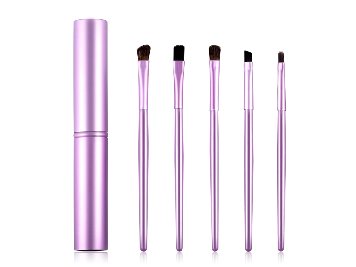 Pincéis De Maquiagem 5 Peças Bristas Sintéticas Macias Pincéis Cosméticos Portáteis Para Olhos Com Balde De Maquiagem
