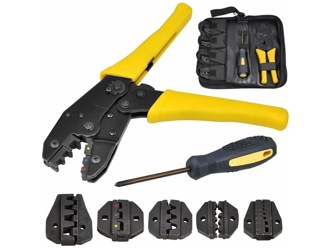 Alicate de Crimpagem 5 em 1 para Conectores com Chave de Fenda e Estojo AQUAFORGE