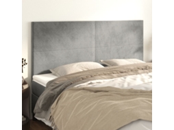Vidaxl Cabeceira Cinza Claro 160x5x118/128 Cm Veludo