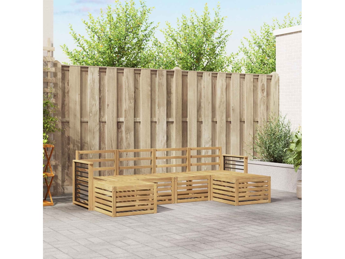 Vidaxl Conjunto De Sofás Para Exterior 6 Unid. Branco