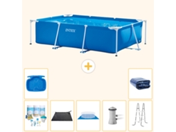 Intex Piscina Com Estrutura Retangular - 300x200x75 Cm - 8-peças S20058