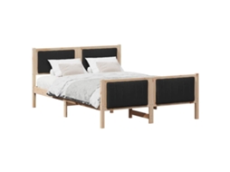Vidaxl Estrutura Da Cama Com Cabeceira Castanho E Preto 140 X 200 Cm