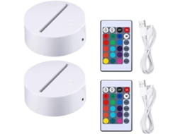 Suporte De Exibição Com Iluminação Led 3d, Controle Remoto, 16 Cores Variáveis E Base De Luz Noturna Usb Branca.