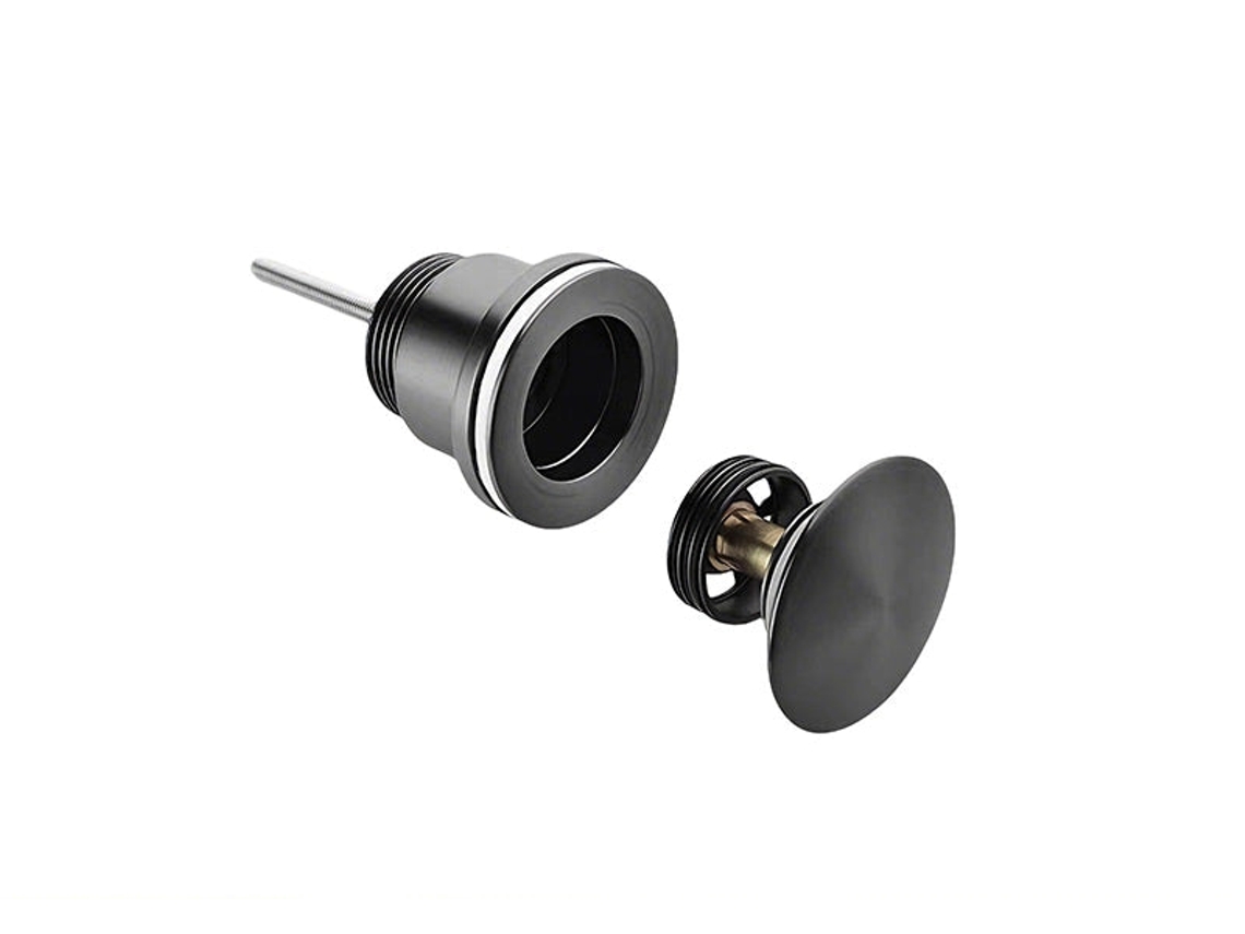 Ralo Preto Mirlux Para Lavatório E Pia – Ralo Com Sistema Click-clack E Pressão Botão Para Banheiro E Cozinha – Diâmetro Do Furo De Drenagem 65 Mm