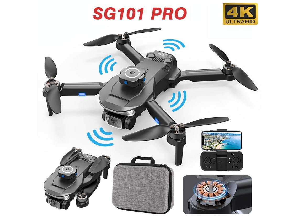 Drone Bestvite De Controle Remoto Sg101pro (4k Duração Da Bateria 15 Min Preto)