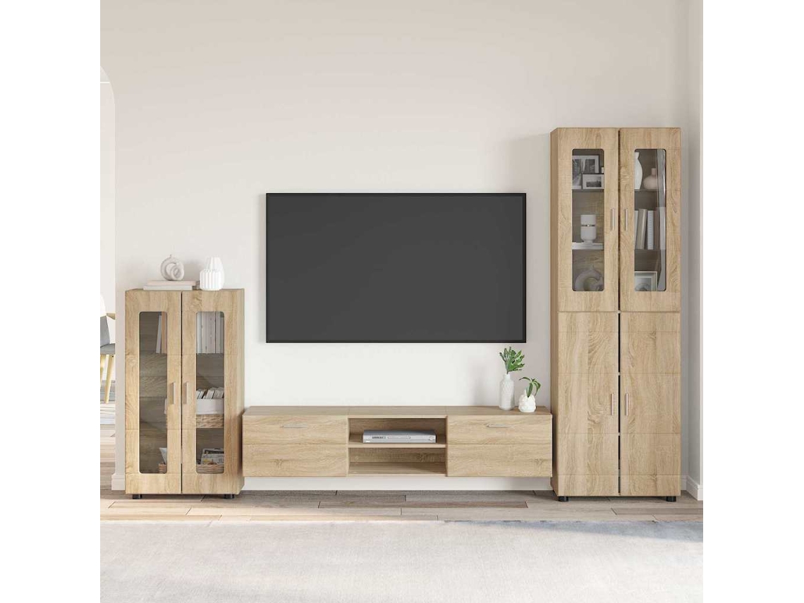 Vidaxl Conjunto De Móvel De Tv Com Gaveta Florin 3 Pcs Carvalho Sonoma