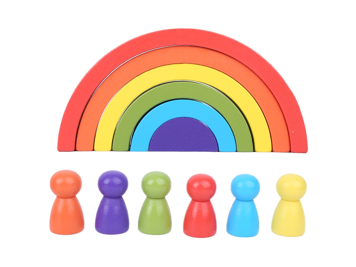 Primerox conjunto de Blocos de Madeira para Bebê com Pequenos Homens: Educativo e Criativo Stacker