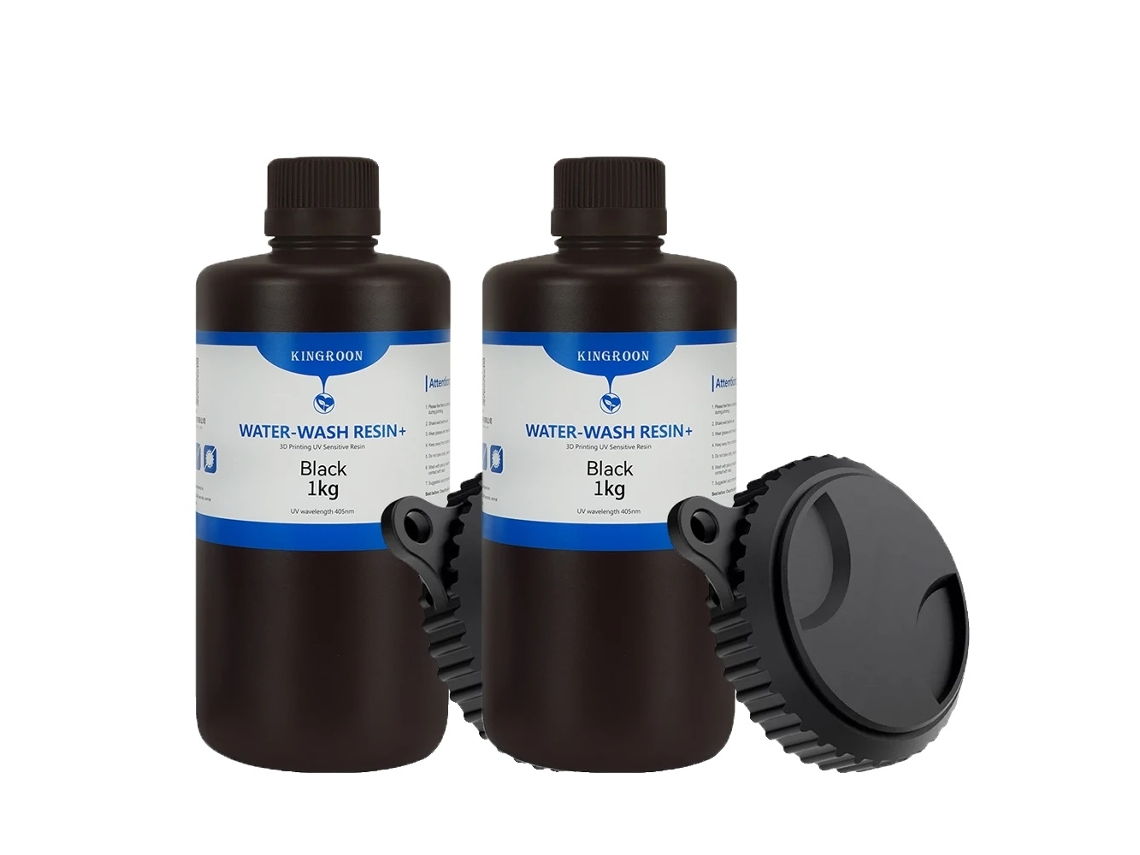 Resina para impressão 3D, lavável em água, impressões de alta qualidade, 2 kg, preta, OEM