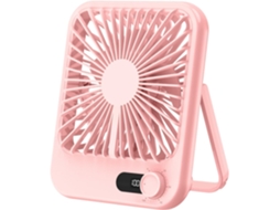 Ventoinha de Mesa Portátil HENTEN HOME recarregável USB, digital, 100 velocidades, rosa