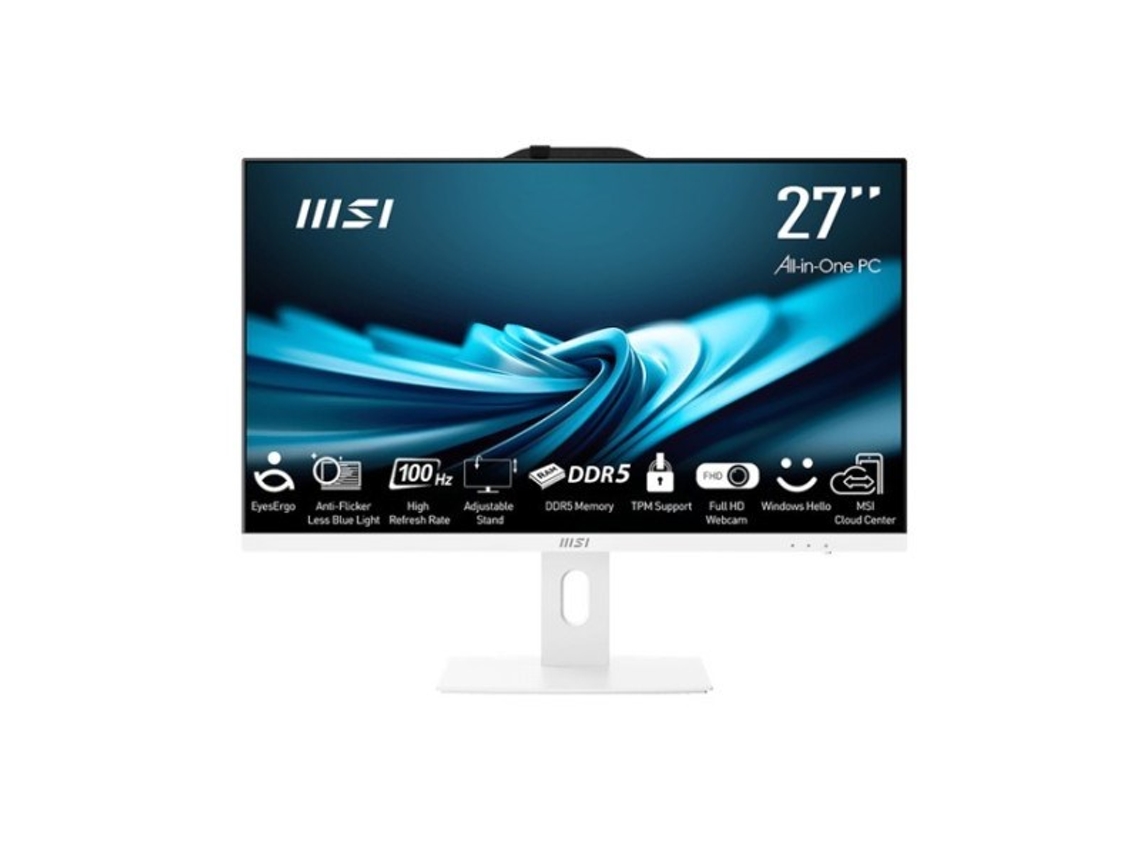 Aio Ap272p 14m 639eu I5 14400 27 Ips Led Fhd Não Touch Antirreflexo 16gb Ssd512gb M.2 Ax211 Wifi 6e Windows 11 Pro Wh Msi