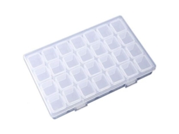 Caixa De Pintura Com Diamantes 28 Compartimentos Desmontável Plástico Transparente Para Acessórios De Manicure