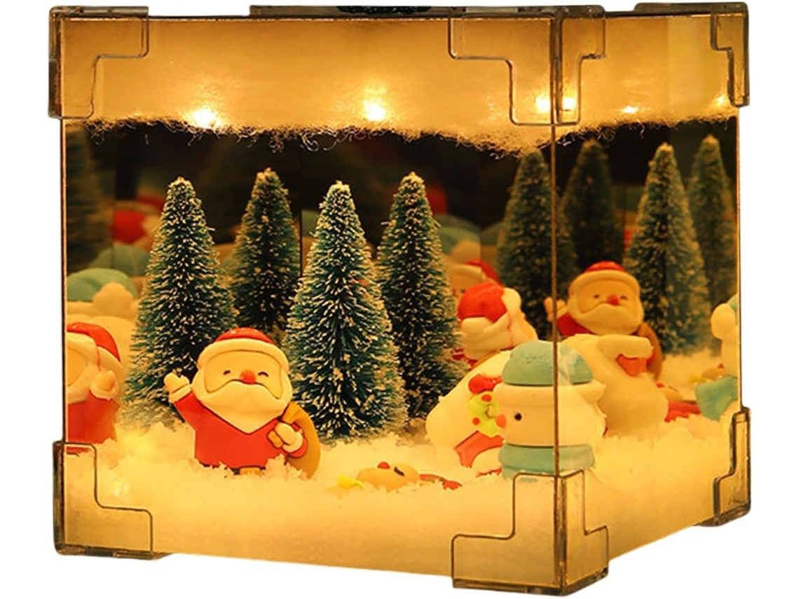 Luz Noturna De Natal, Em Forma Cubo, Decorativa