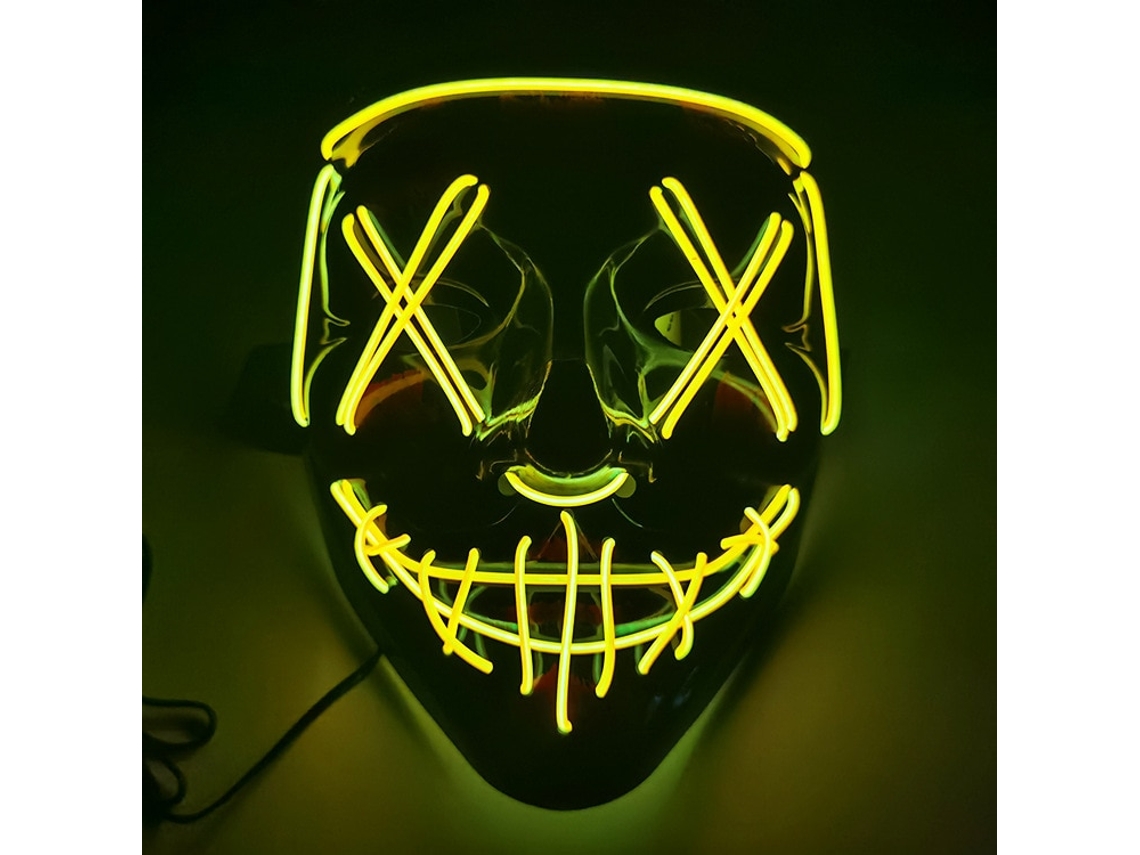Halloween Demon Slayer Topeng Lampu Led Anime Fox Skeleton Cosplay Pesta Rave Dekorasi Topeng Mainan Untuk Anak-Anak Dewasa Hadiah Halloween
