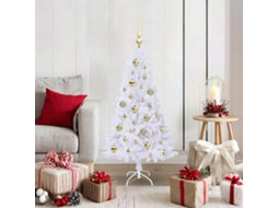 Vidaxl Árvore De Natal Artificial Branco 120 Cm Pvc E Aço