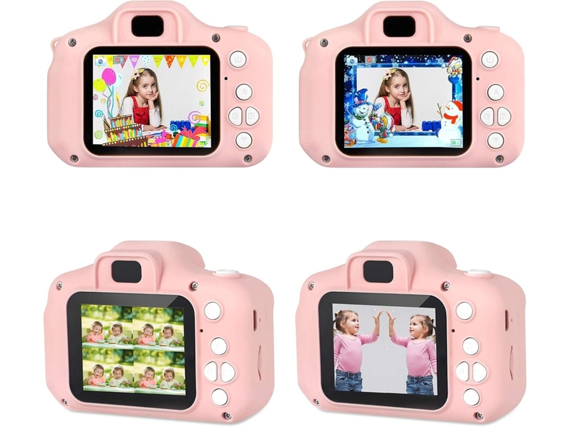 Câmera Digital 1080p Para Crianças Com Tela Colorida De 2 0 "e Slot Para Cartão Micro Sd Para Crianças Cartão Sd De 32 Gb Incluído / Rosa Yizhood