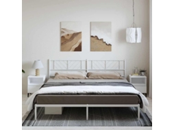 Vidaxl Estrutura De Cama Com Cabeceira 183x213 Cm Metal Branco