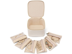 Porta-joias De Viagem Pequeno Com 6 Bolsos De Veludo Com Fecho, Porta-joias Premium(1)