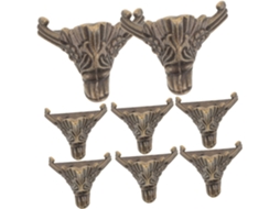 Nuobesty Conjunto De 8 Pés Móveis Antigos E Madeira Para Caixas Com Protetores Canto, Acabamento Em Bronze Para Caixas