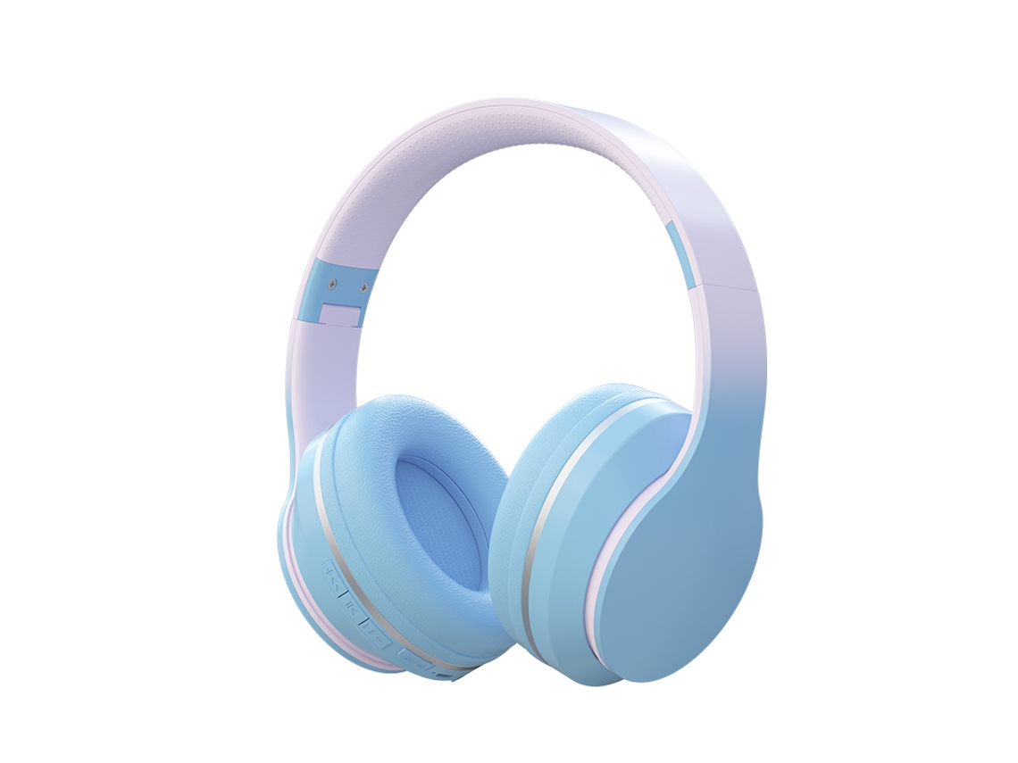 Fones De Ouvido Bluetooth Sem Fio (xk Blue) Com Microfone, Cor Gradiente, Controle De Volume E Isolamento De Ruído.